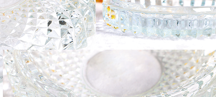 玻璃固有的透光性，让烟灰缸在光下像一块晶莹的水晶